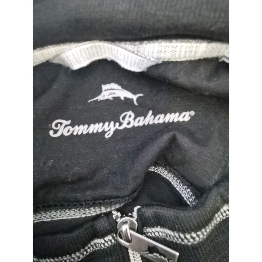 Tommy Bahama Sweater Mens Sizs 2XL Black Half Zip Pullover Embroider Tobago Bay - Picture 7 of 7